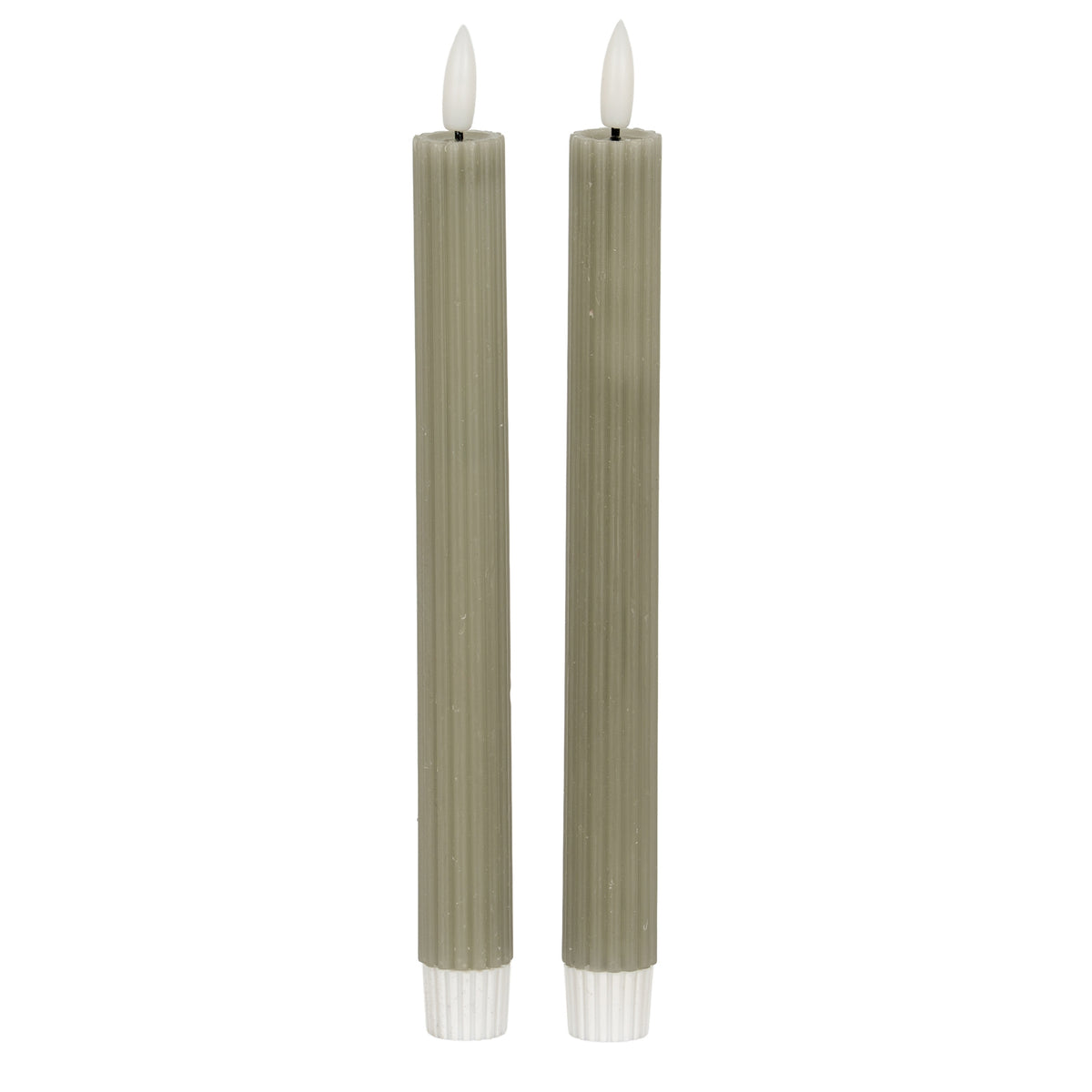 Luxe Collection Natural Glow Sage Ribbed Taper Candles - image 1