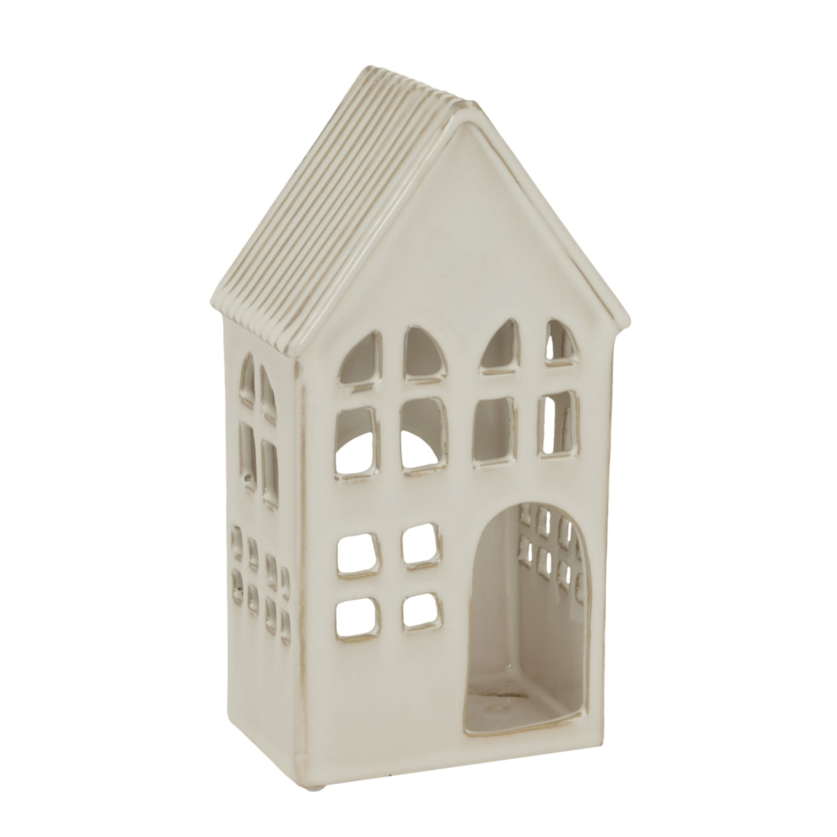 White Ceramic House Tea Light Holder - image 2