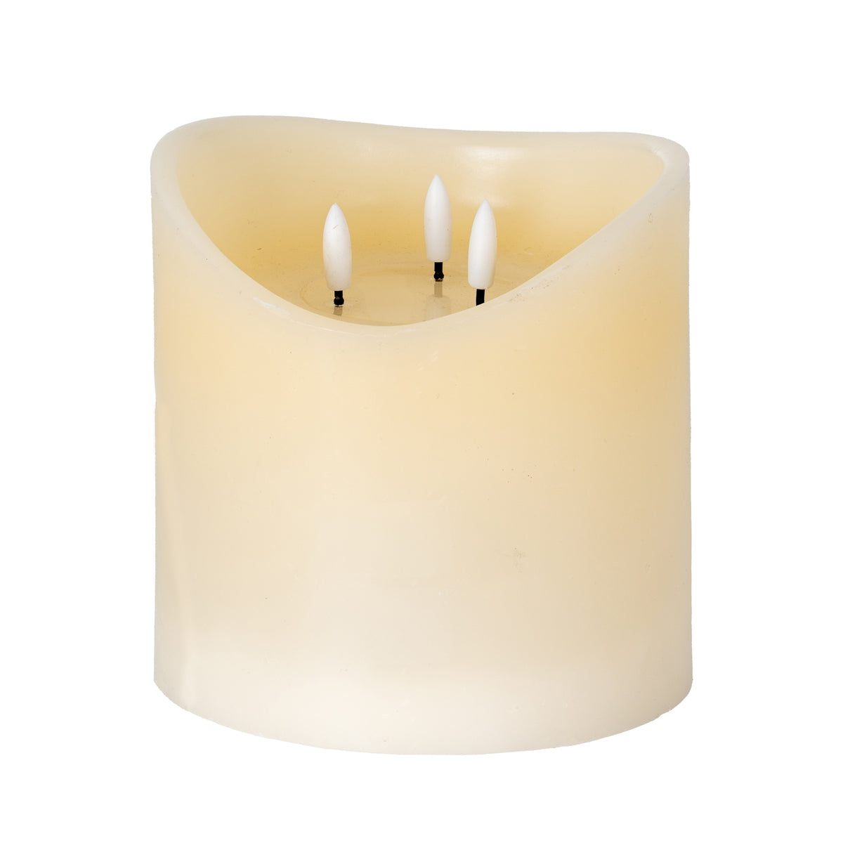 Luxe Collection Natural Glow 6x6 Cream Melted LED Candle - image 1