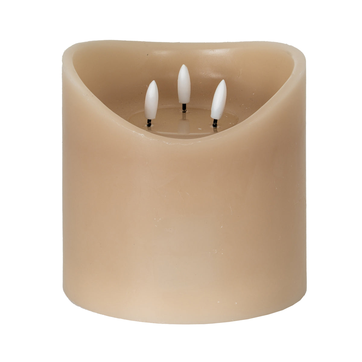 Luxe Collection Natural Glow 6x6 Taupe Melted LED Candle - image 1