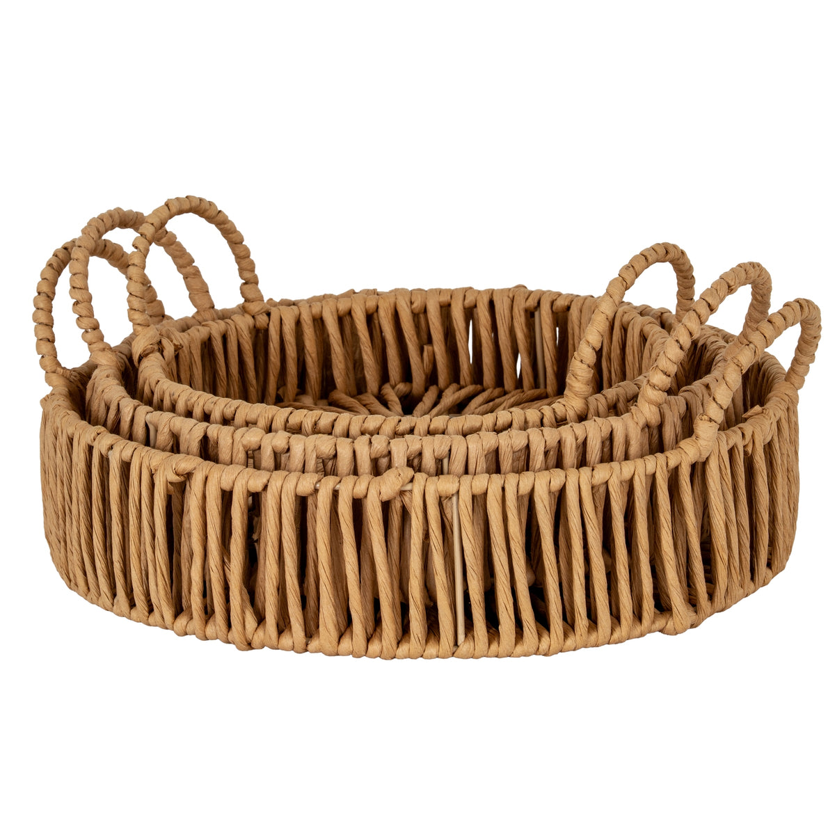 Large Loop Handle Set of 3 Round Trays - image 2