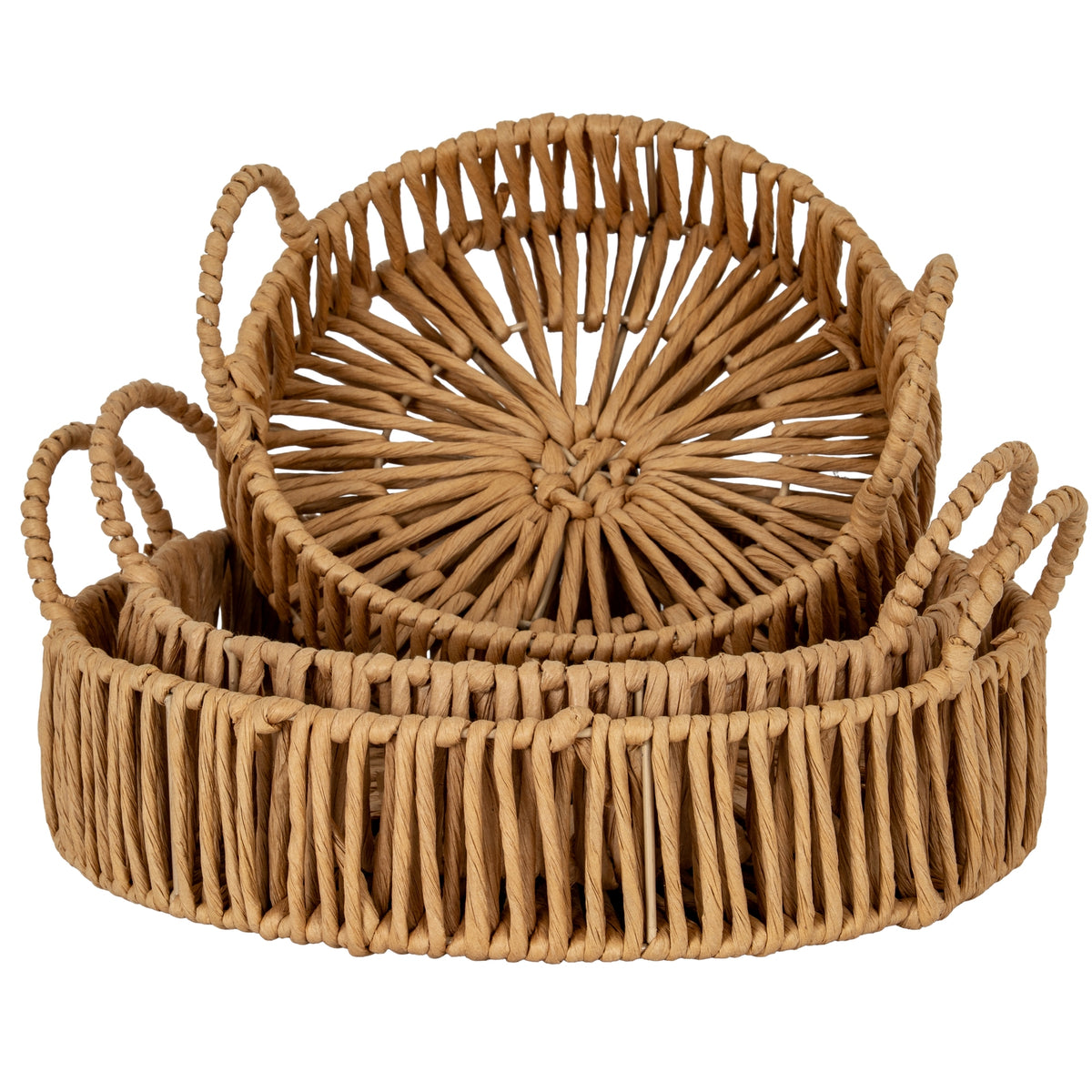 Large Loop Handle Set of 3 Round Trays - image 1