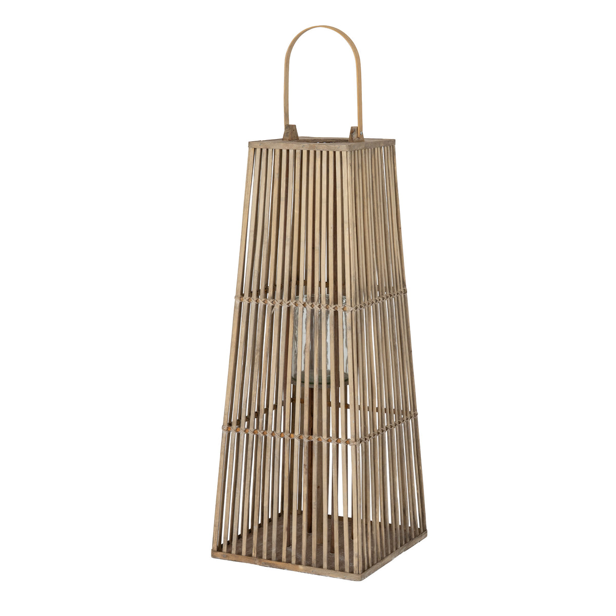 Large Silo Wicker Lantern With Glass Holder - image 2