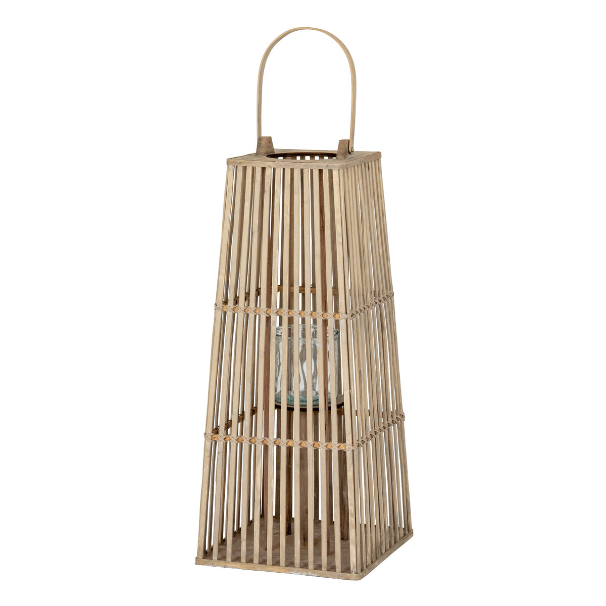 Medium Silo Wicker Lantern With Glass Holder - image 2