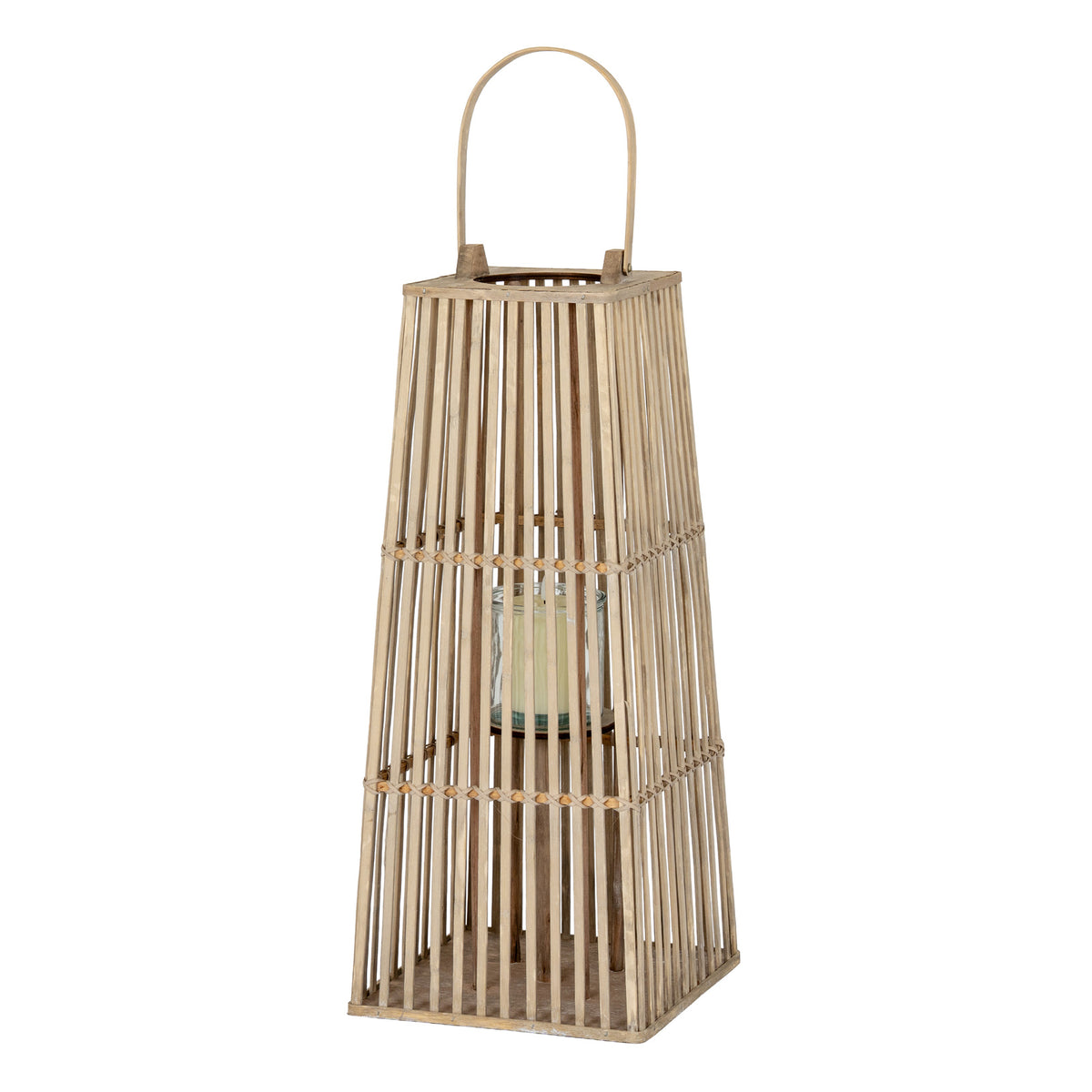 Medium Silo Wicker Lantern With Glass Holder - image 3