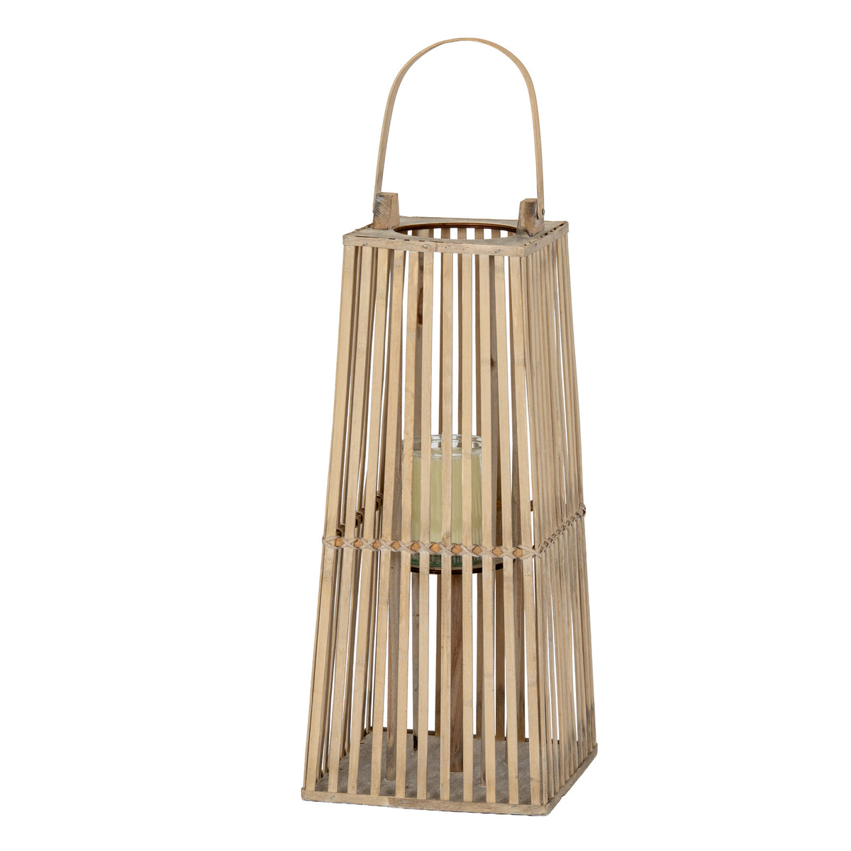 Small Silo Wicker Lantern With Glass Holder - image 3
