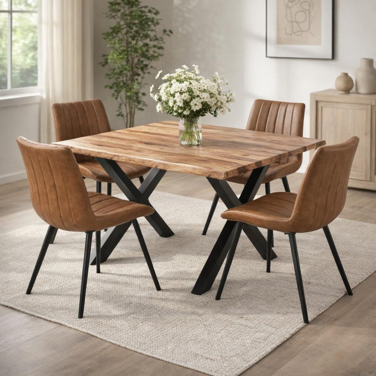 Malmo Tan Swivel Dining Chair - image 1