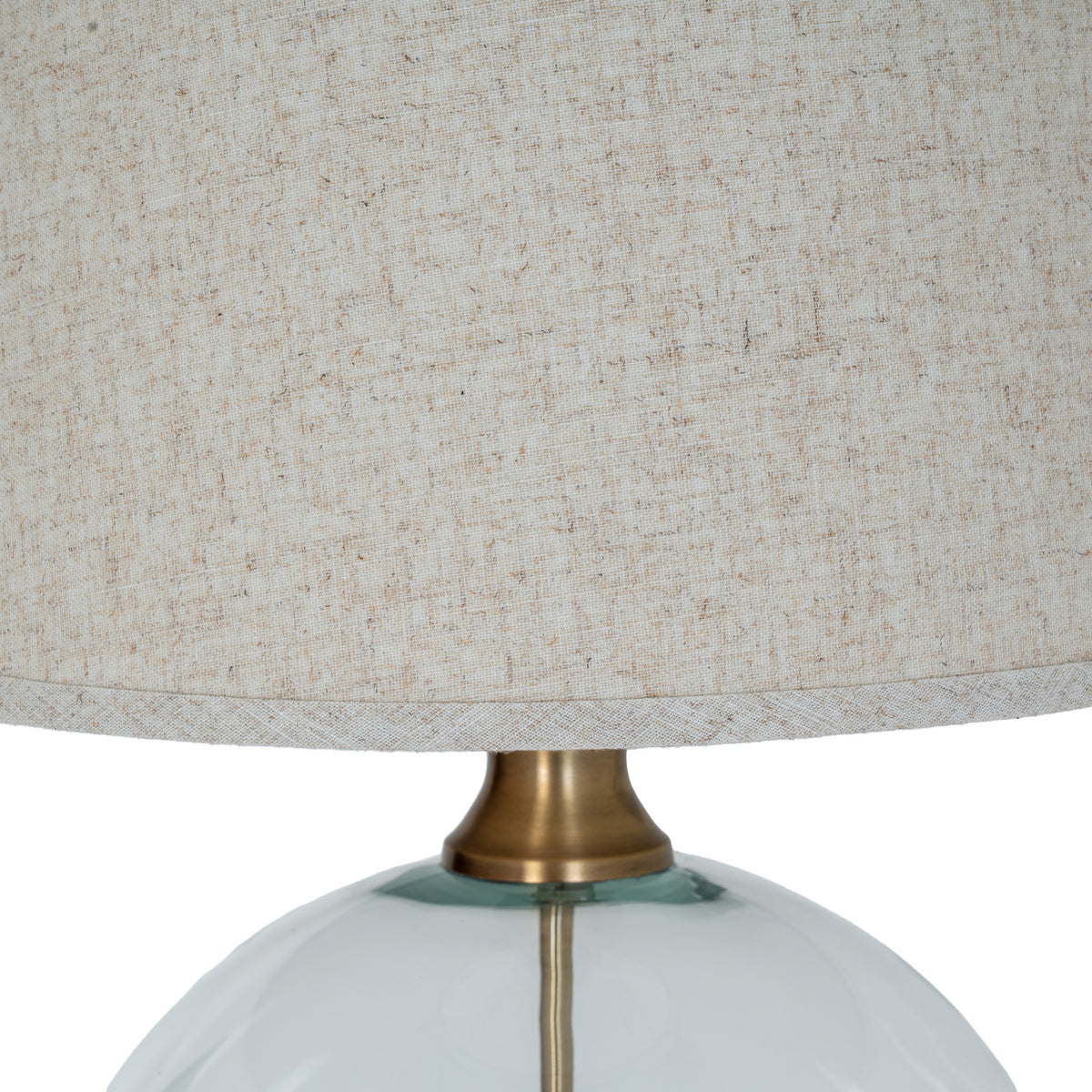Lunel Glass Orb Table Lamp With Edged Linen Shade - image 5