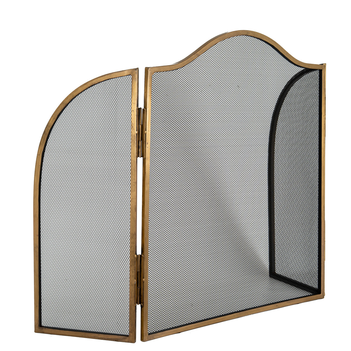 Antiqued Brass Fire Screen - image 3