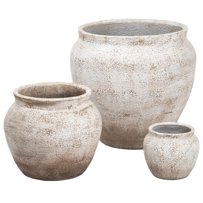 Veld Rustic Wash Set Of 3 Belly Pots