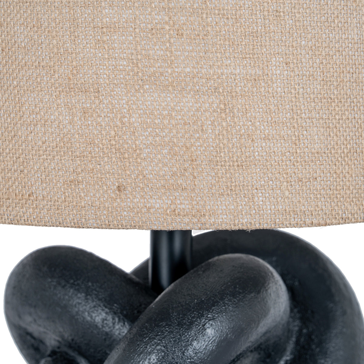 Black Knot Table Lamp With Hessian Shade - image 3