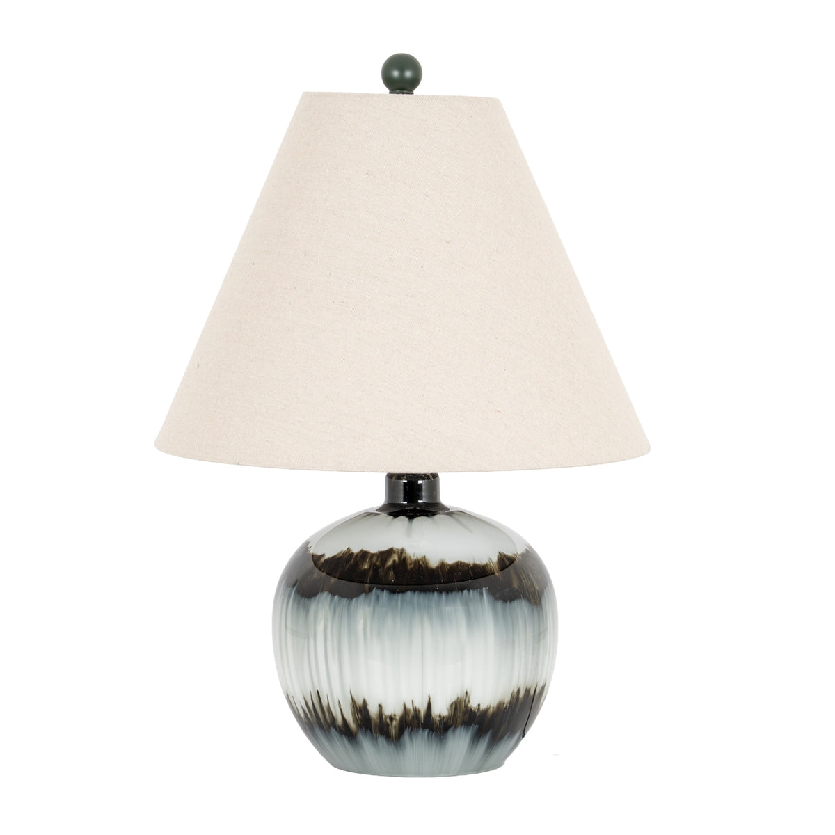 Midnight Shadows Squat Table Lamp With Linen Shade - image 1