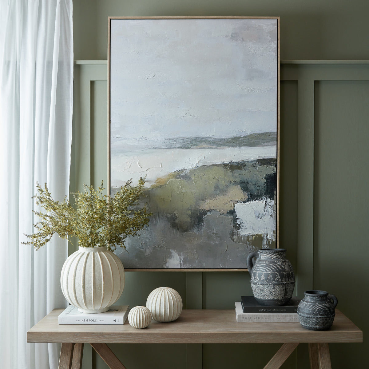 Hillside View Hand Painted Canvas in Frame - image 1
