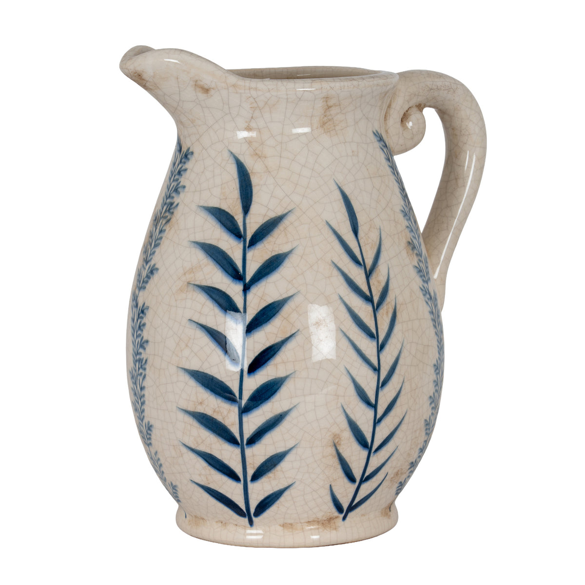 Large Blue Flora Olpe Jug Vase - image 2