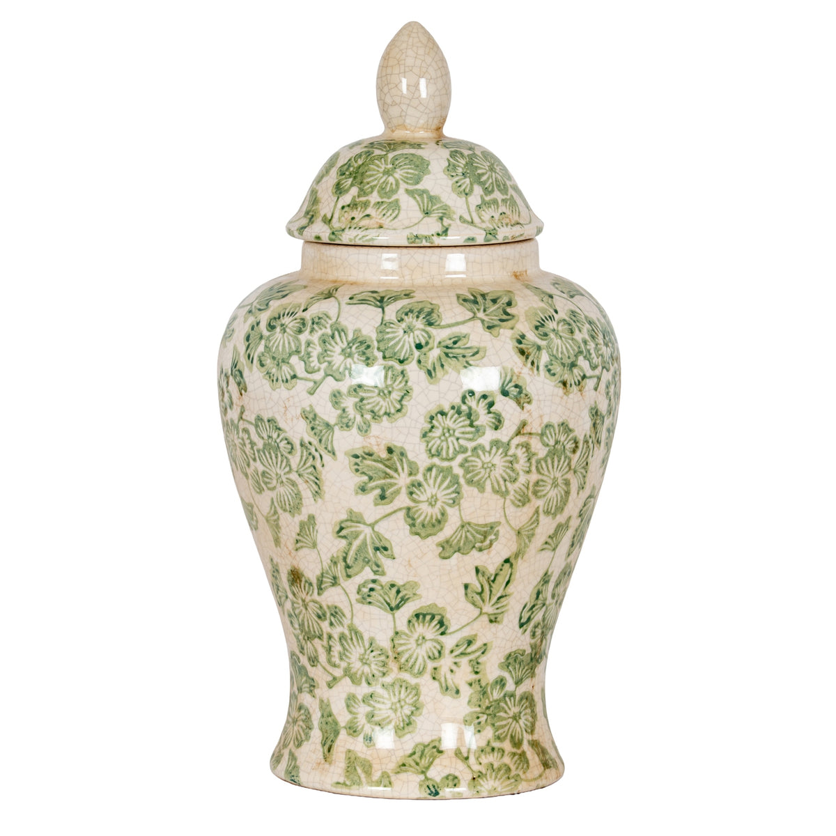 Green Clover Ceramic Ginger Jar - image 1