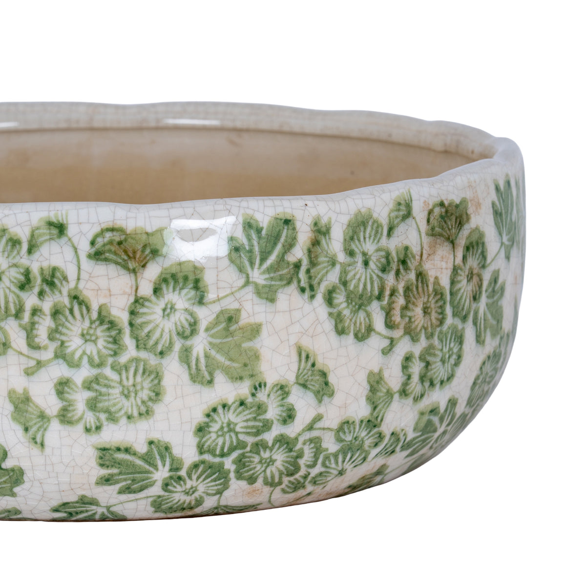 Small Green Clover Ceramic Bowl Pot - image 2