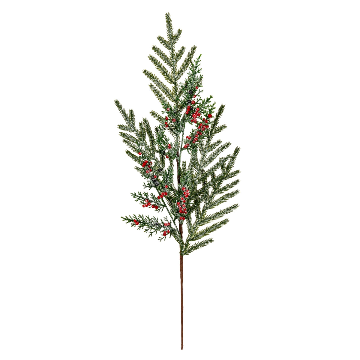 Frosted Pine Branch Spray With Winter Berries - image 1
