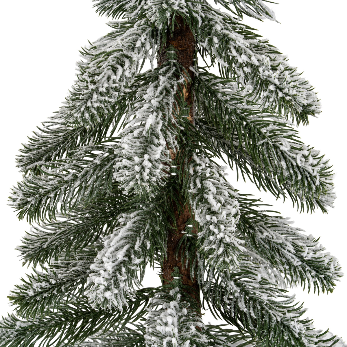 Medium Snowy Pine Tree On Wooden Stand - image 2