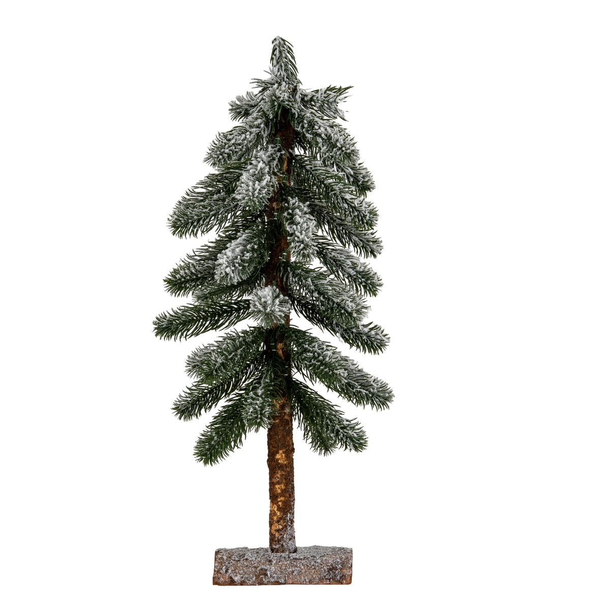 Medium Snowy Pine Tree On Wooden Stand - image 1