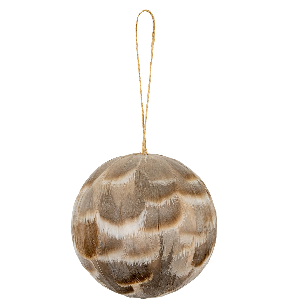 Medium Fawn Feathered Bauble - image 1