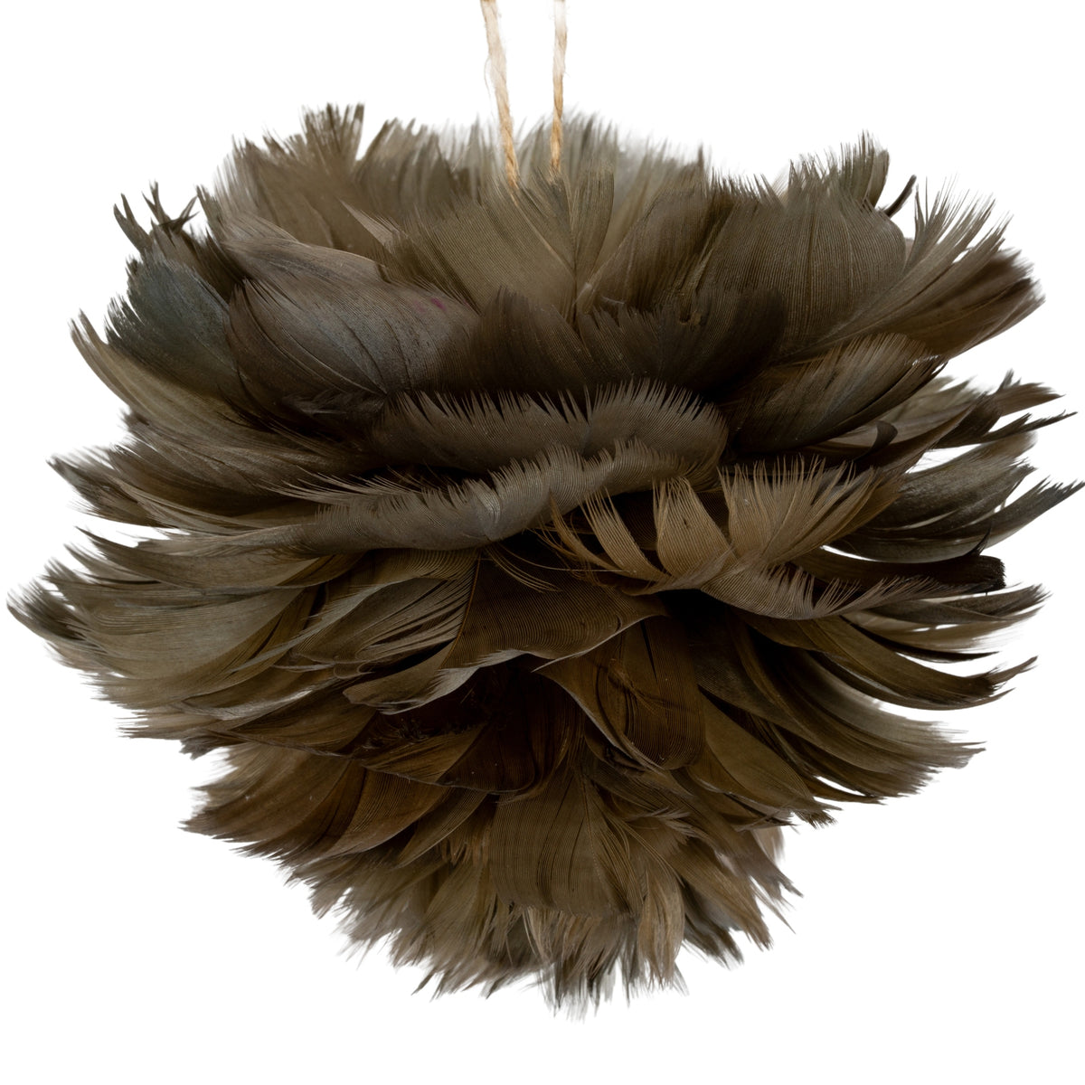 Medium Fawn Feather Ball Decoration - image 3