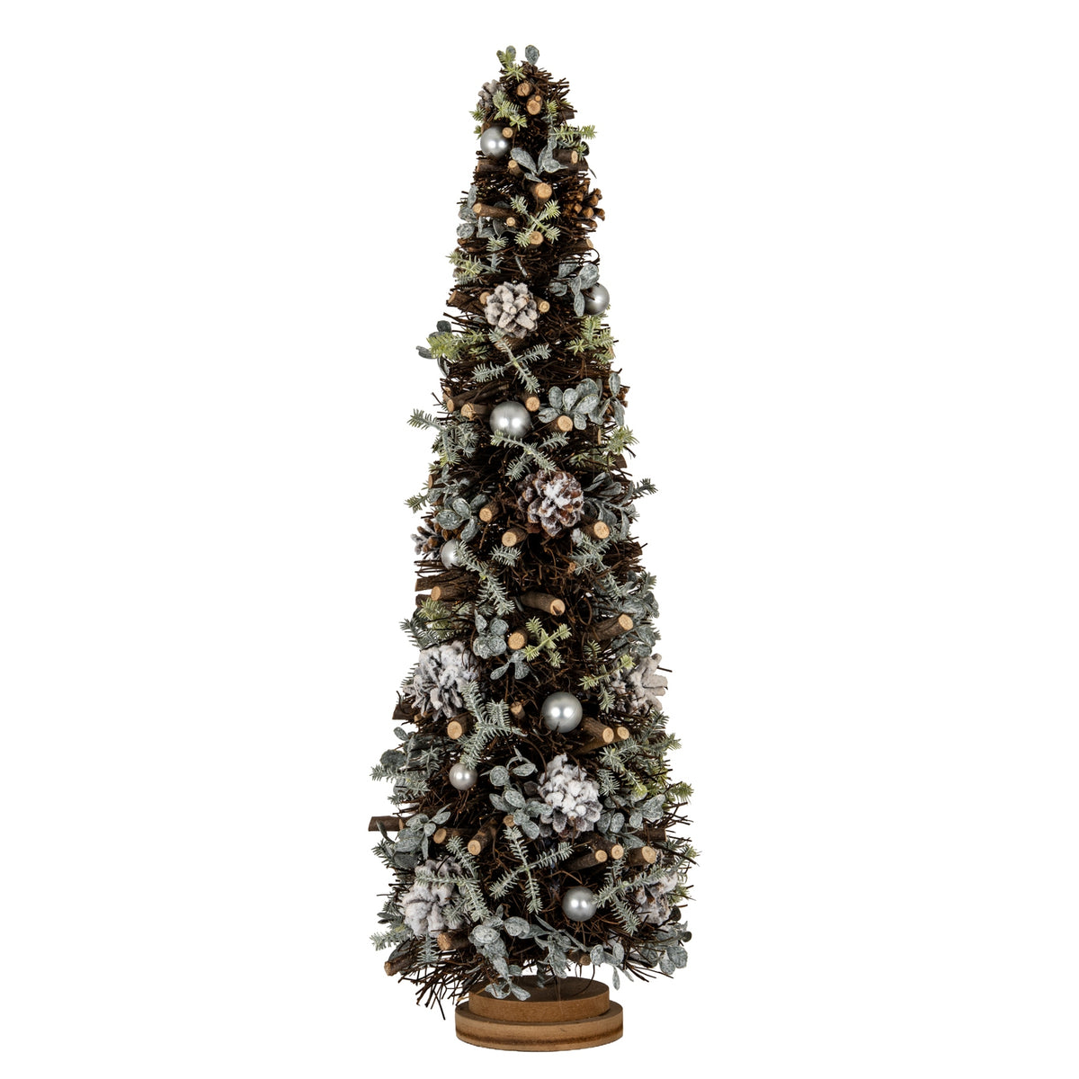 Large Frosted Forest Tree With Pinecones And Pearls - image 1
