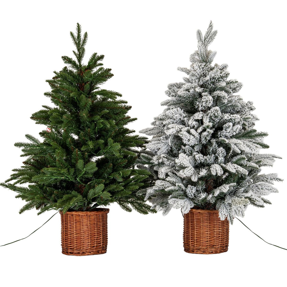 Snowy Norway Fir Pre-Lit Led 300L Fir Tree In Rattan Pot - image 5