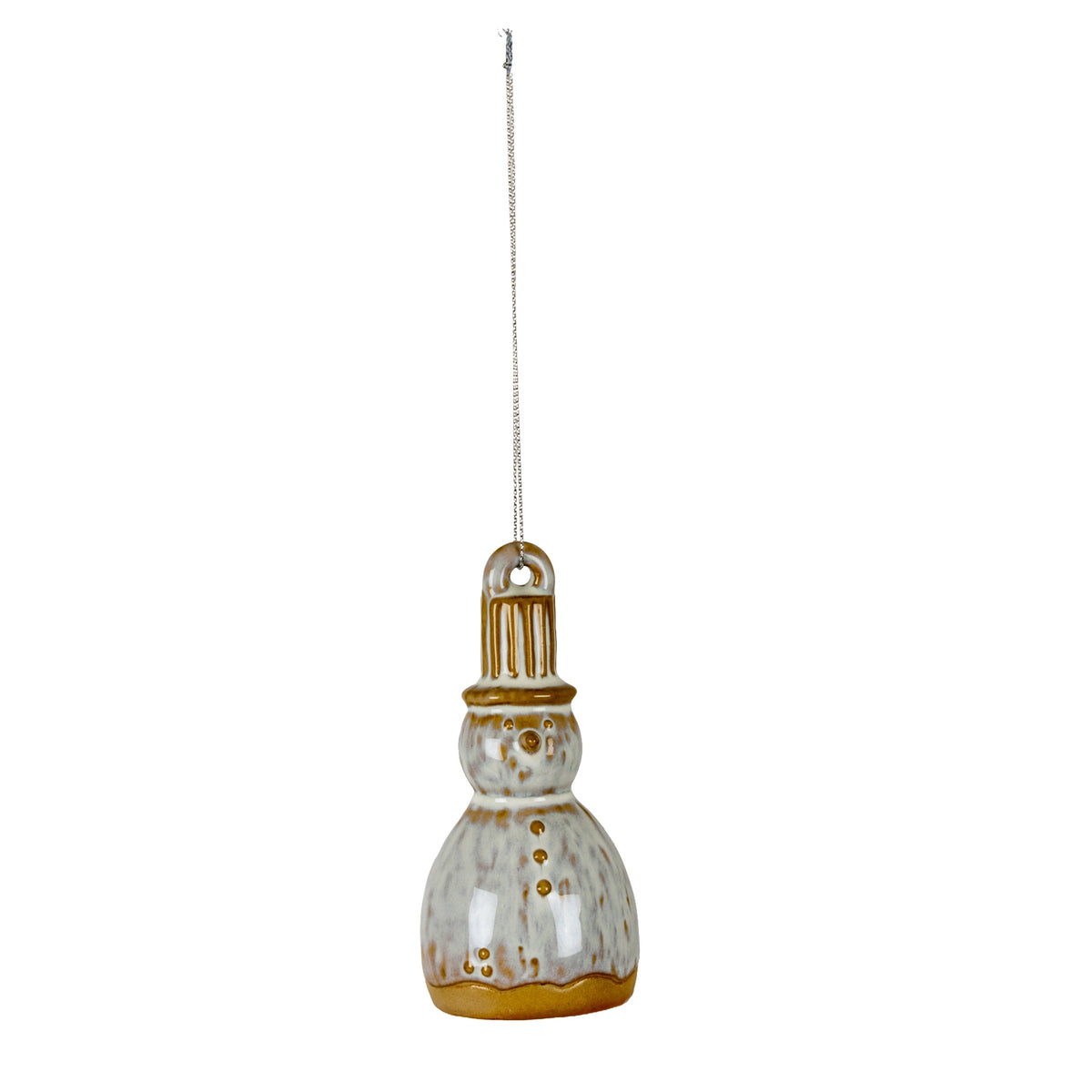 Wish Ceramic Snowman Tree Ornament - image 1