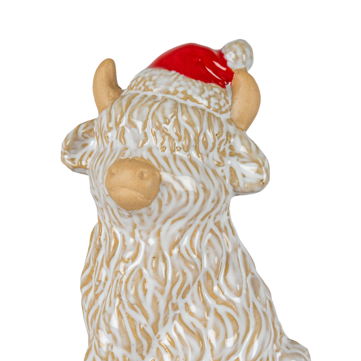 Merry Moo Ceramic Cow Ornament Gazing Left - image 2