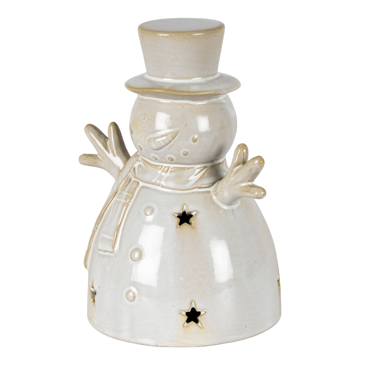 Alora Ceramic Medium Snowman With LED Light - image 2