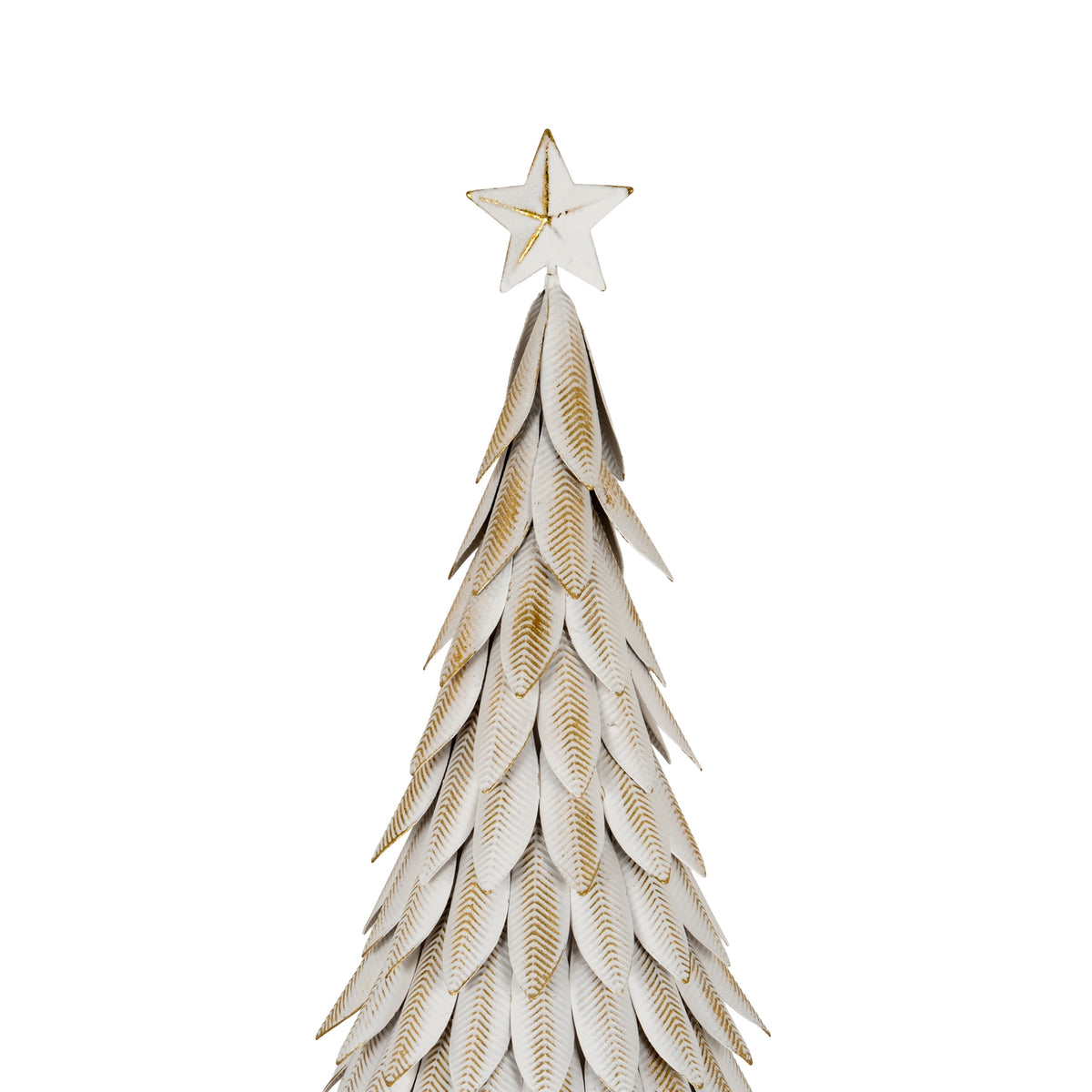 Medium White Metal Christmas Tree on Wooden Stand - image 2