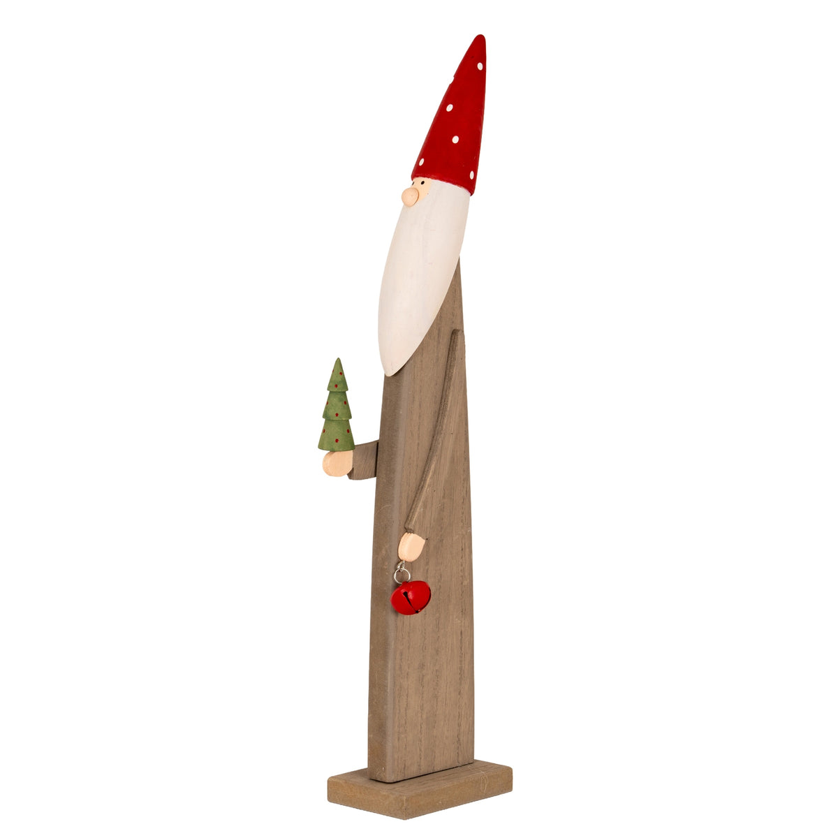 Wooden Festive Elf with Tree and Bell - image 1