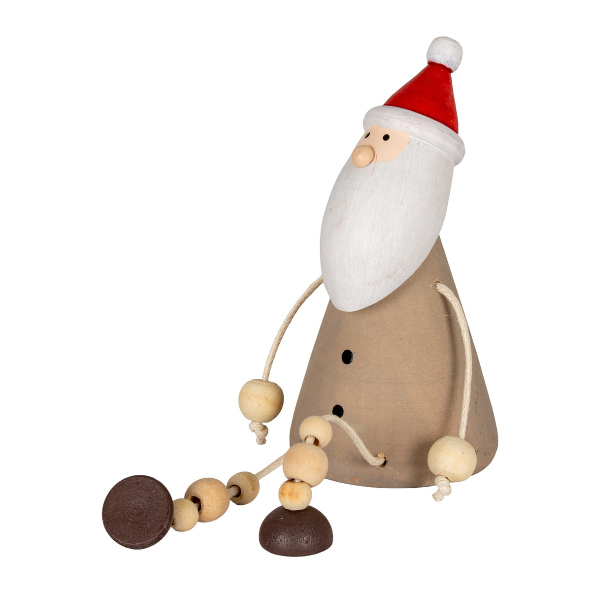 Wooden Jolly Sitting Santa Decoration - image 2