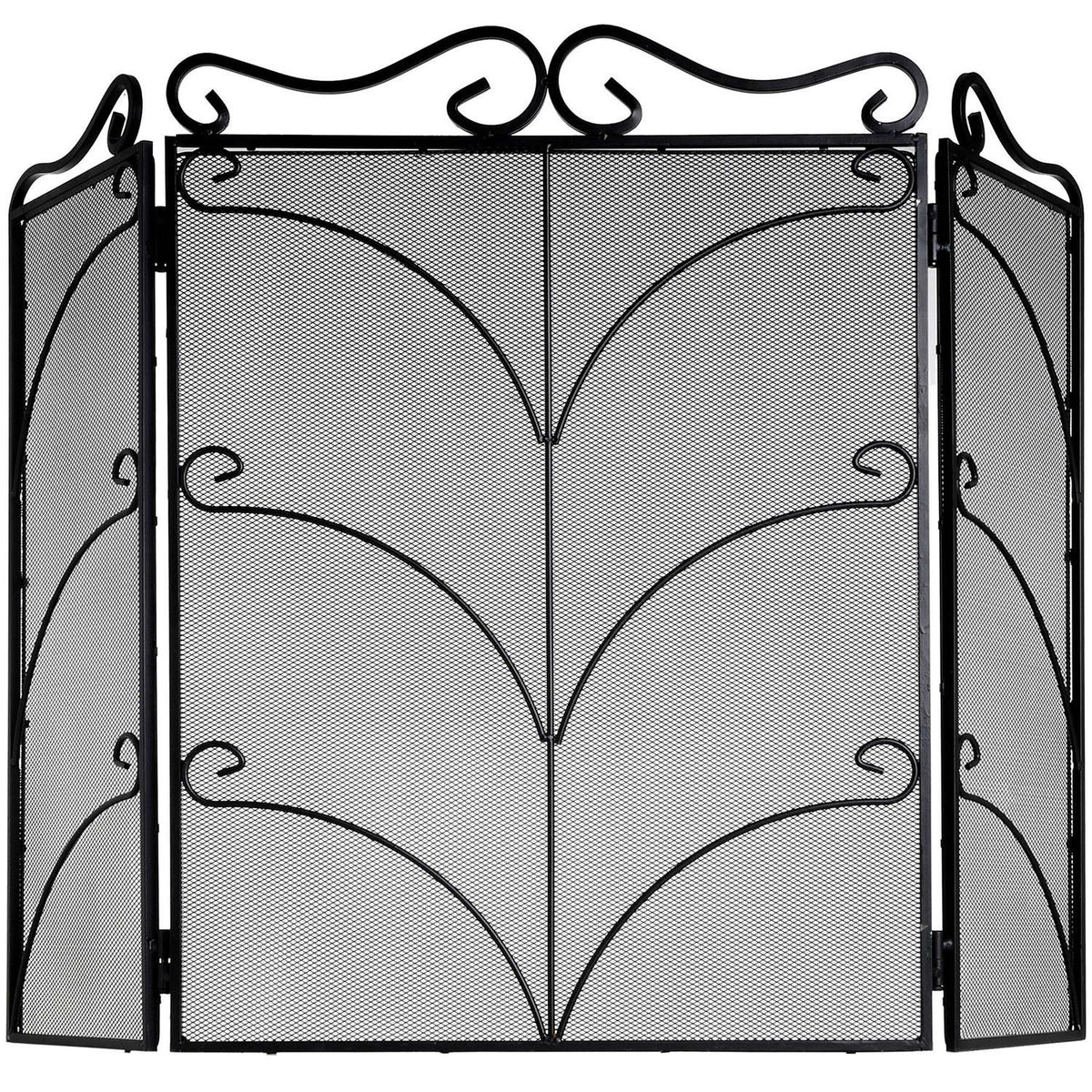Heavy Large Black Ornate Fire Screen - image 1