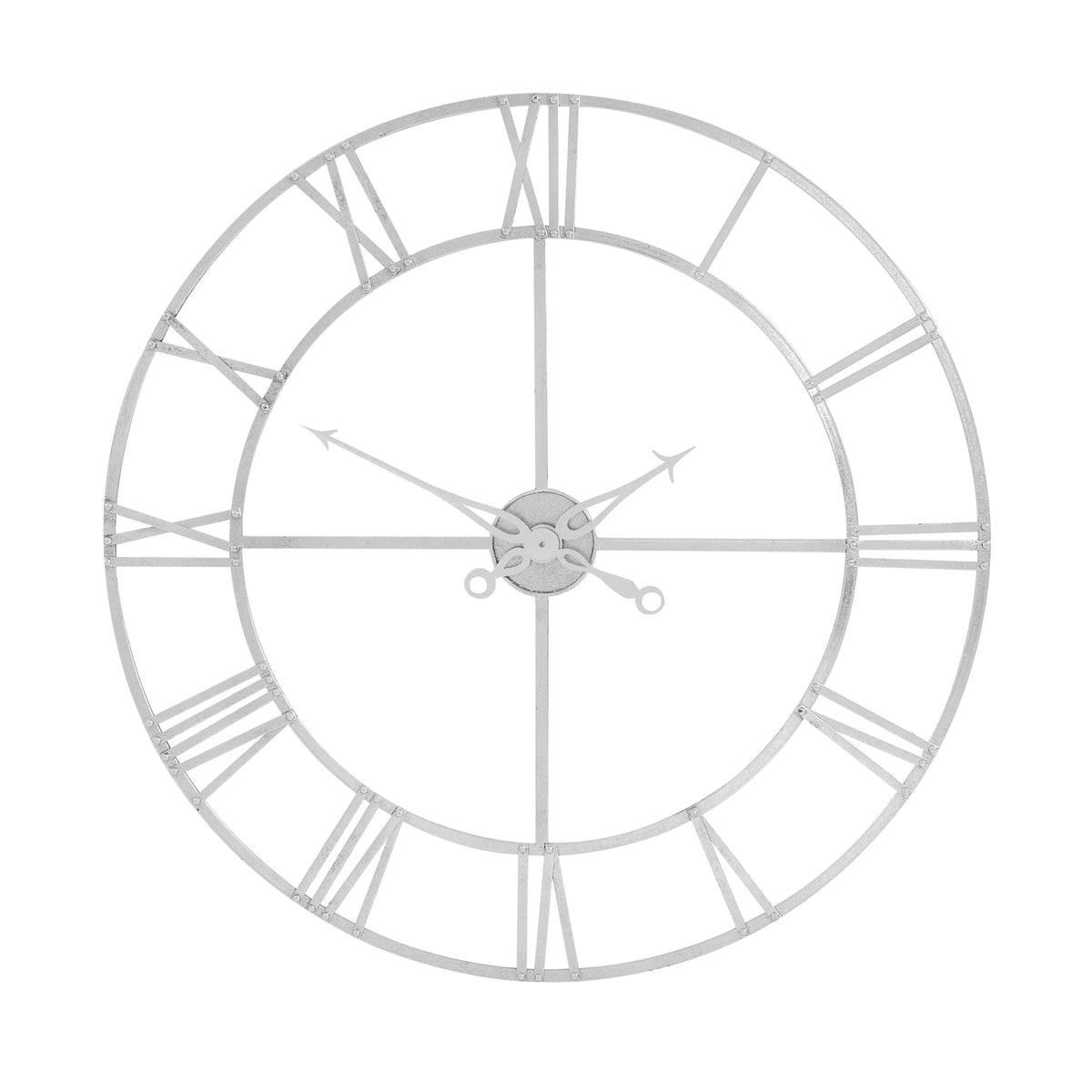 Large Silver Foil Skeleton Wall Clock - image 1