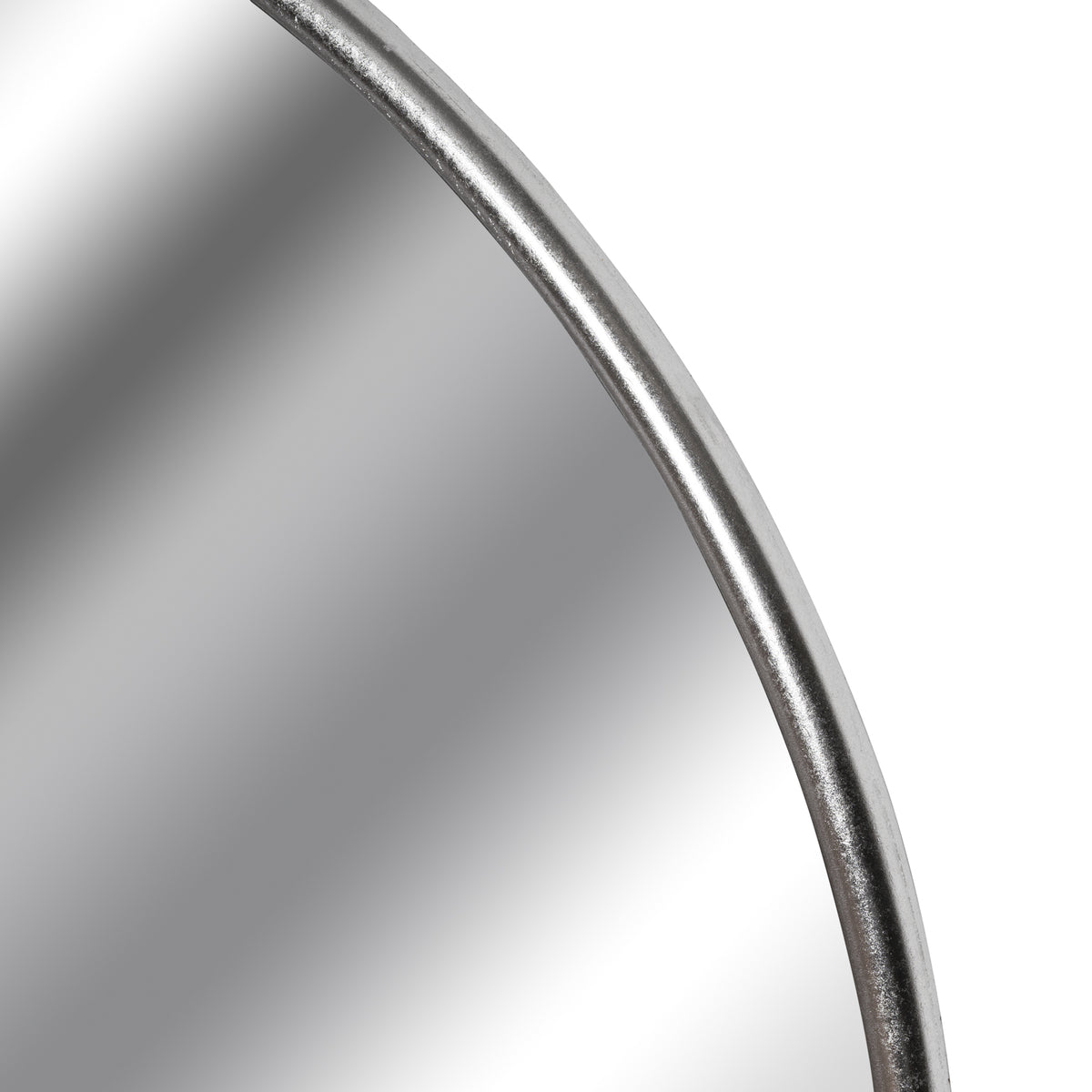 Silver Foil Large Circular Metal Wall Mirror - image 2
