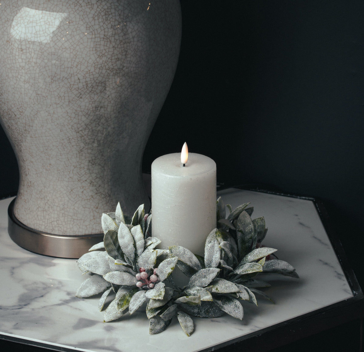 Luxe Collection Natural Glow 3x6 LED White Wax Candle - image 2
