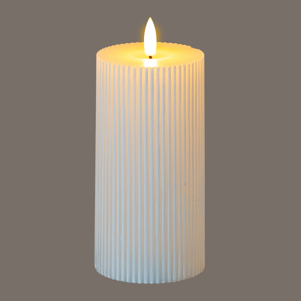 Luxe Collection Natural Glow 3x6 Textured Ribbed LED Candle - image 2