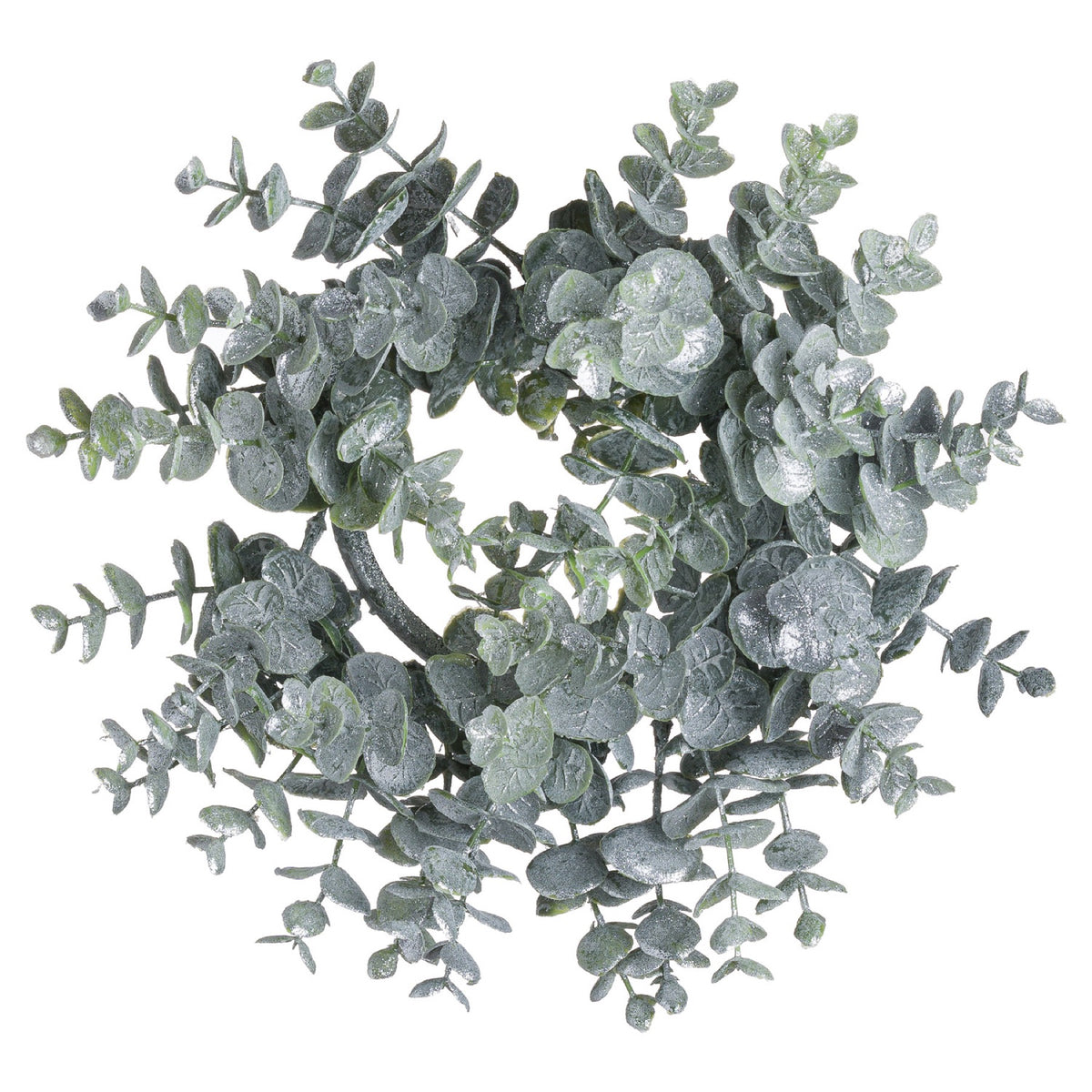 Medium Frosted Eucalyptus Candle Wreath - image 1