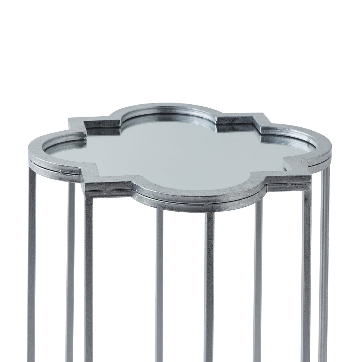 Quarter Foil Mirrored Set Of Two Side Tables - image 4