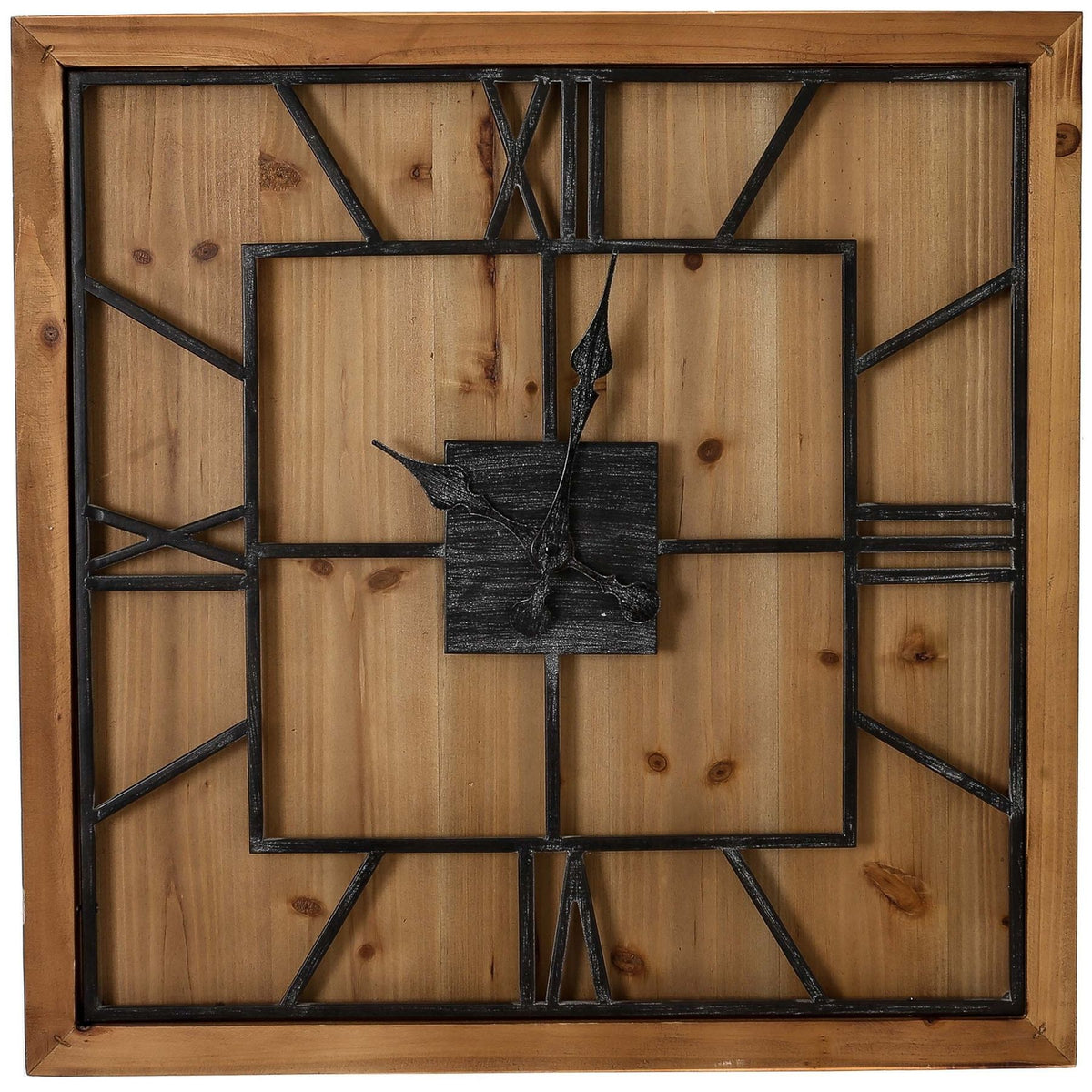 Williston Square Large Wooden Wall Clock - image 1