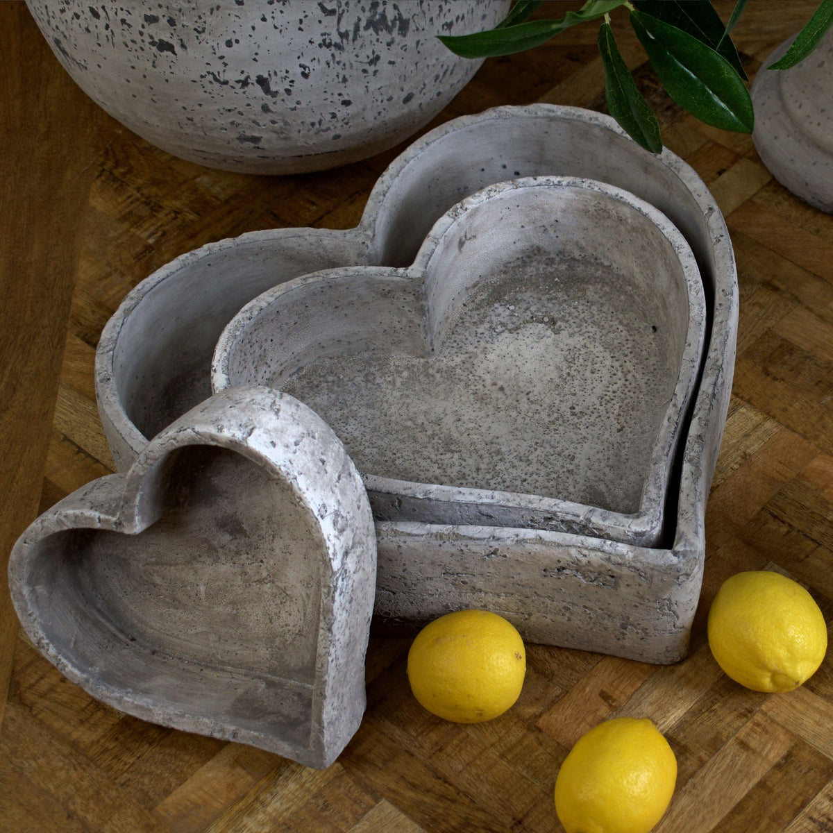 Set Of Three Large Stone Ceramic Dishes - image 3