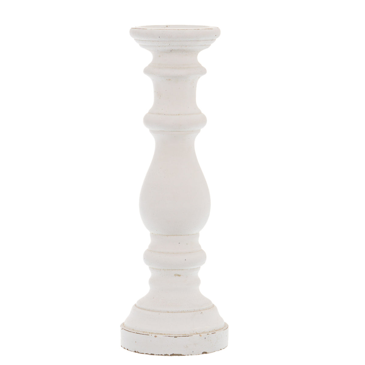 Matt White Large Ceramic Column Candle Holder - image 1