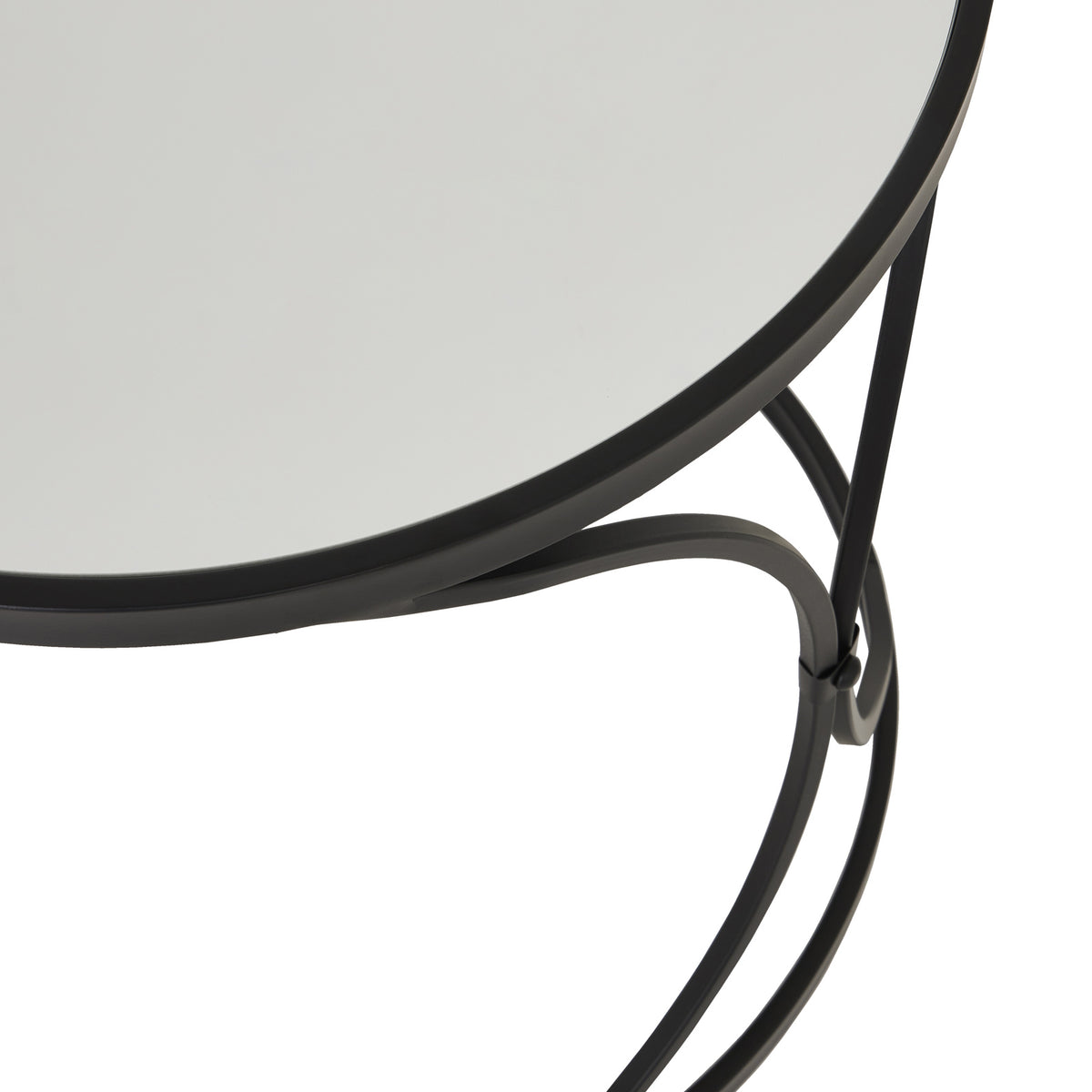 Concaved Set Of Two Black Mirrored Side Tables - image 3