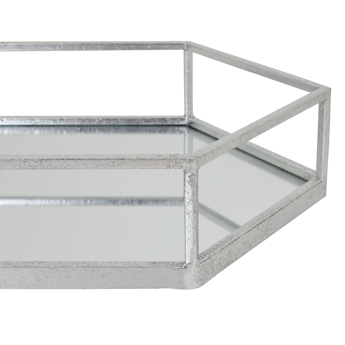 Silver Hexagon Set Of Two Trays - image 3
