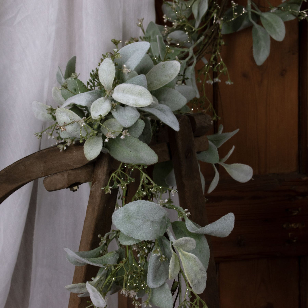 Winter Garland With Lambs Ear And Wax Flower - image 4