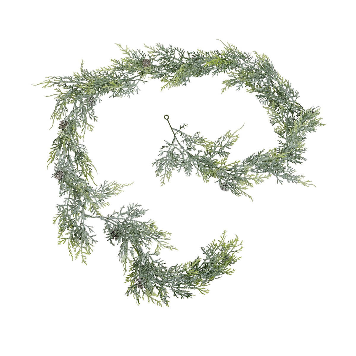 Frosted Pine Garland With Pinecones - image 1