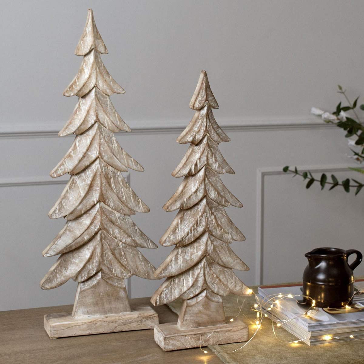 Carved Wood Large Christmas Tree - image 4