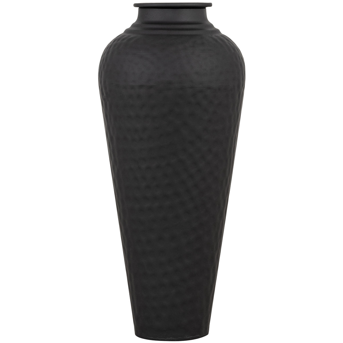 Matt Black Hammered Vase With Lid - image 2
