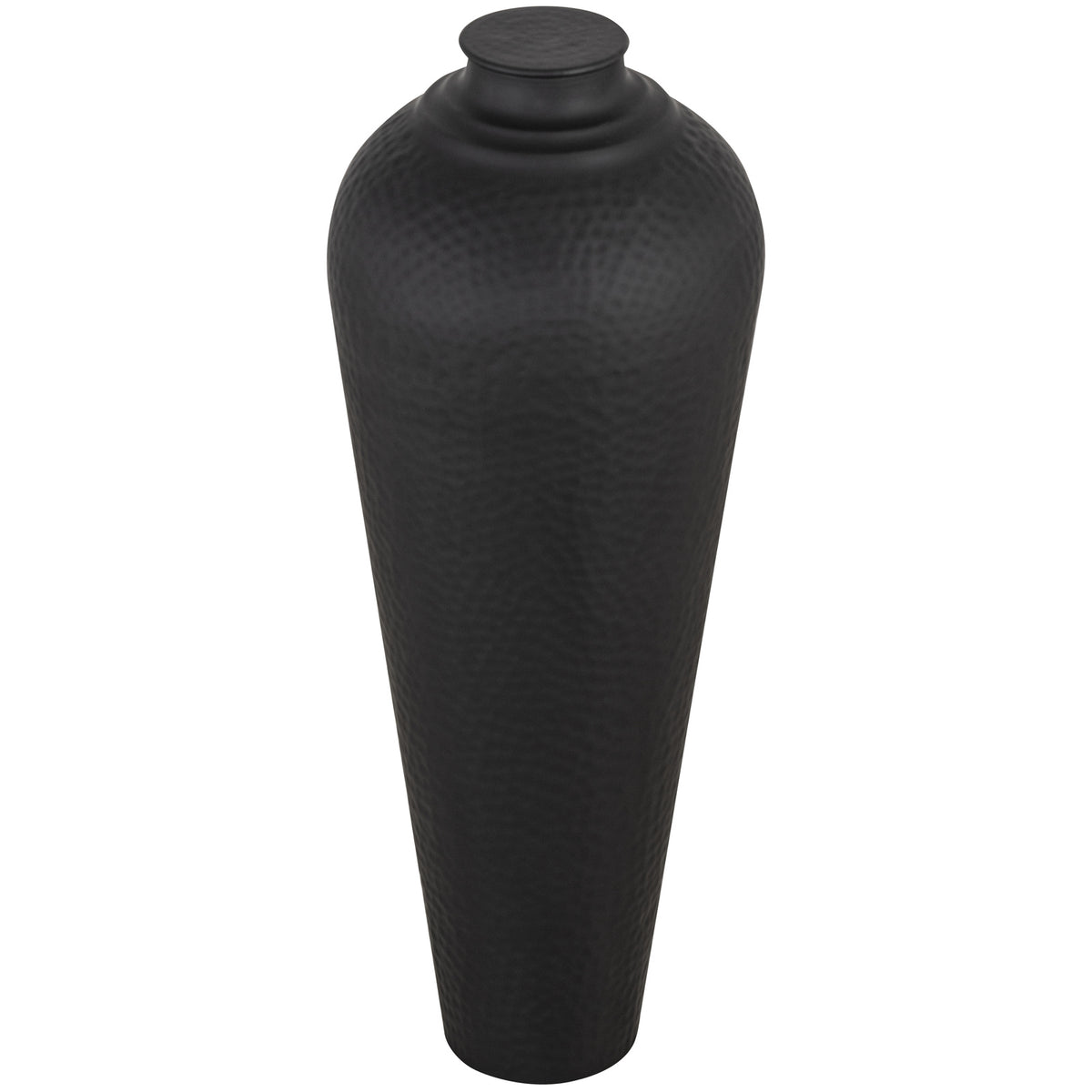 Matt Black Medium Hammered Vase With Lid - image 3